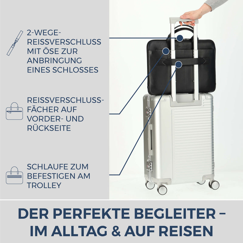 Laptoptasche mit Trolley-Schlaufe (Glatt)