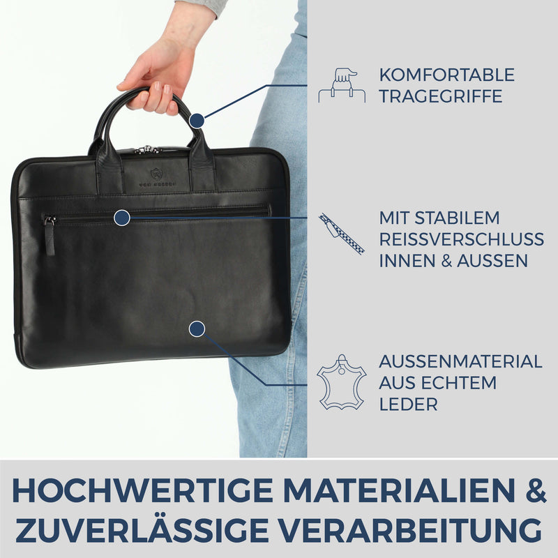 Laptoptasche mit Trolley-Schlaufe (Glatt)