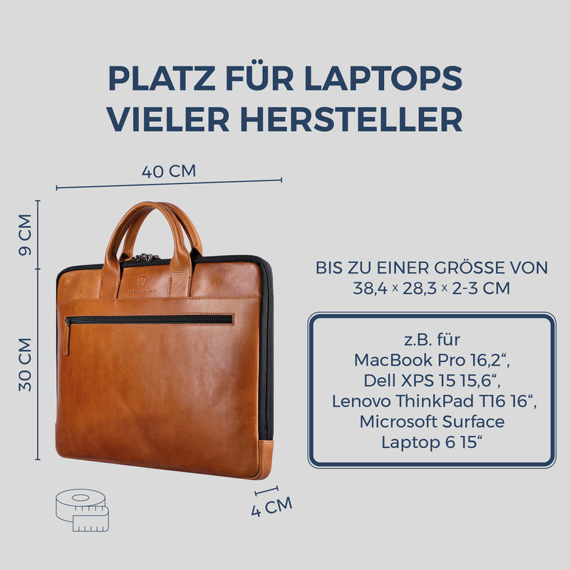 Laptoptasche mit Trolley-Schlaufe (Glatt)