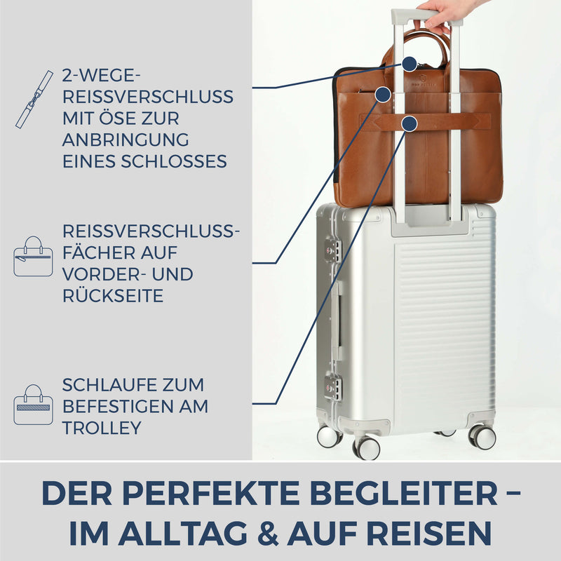 Laptoptasche mit Trolley-Schlaufe (Glatt)