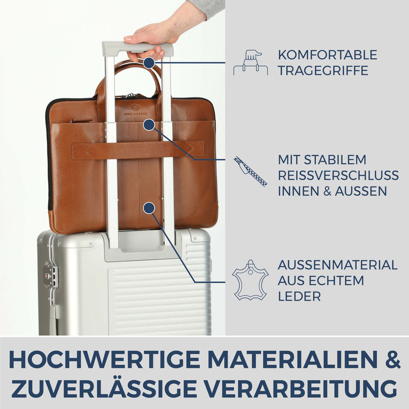Laptoptasche mit Trolley-Schlaufe (Glatt)