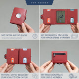 Airtag Slim Wallet mit RFID-Schutz, 5 Kartenfächer und Mini-Münzfach
