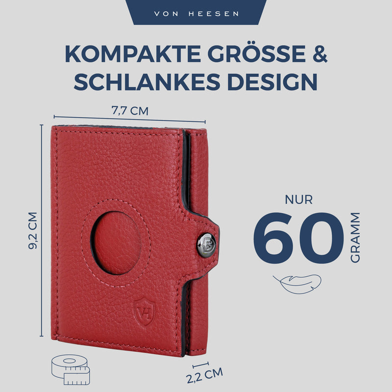 Airtag Slim Wallet mit RFID-Schutz, 5 Kartenfächer und Mini-Münzfach