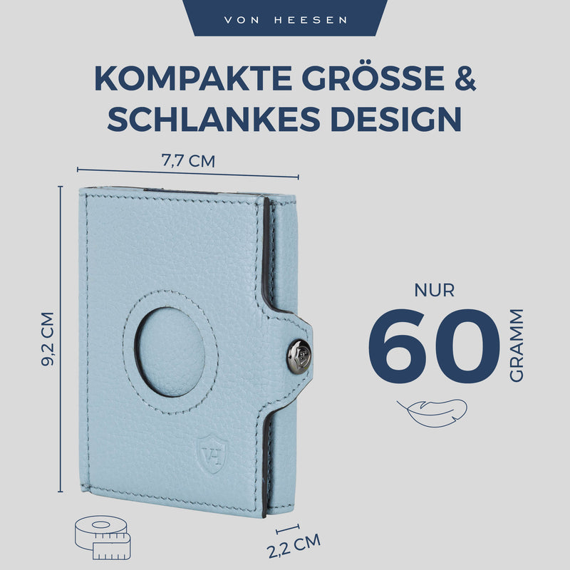 Airtag Slim Wallet mit RFID-Schutz, 5 Kartenfächer und Mini-Münzfach