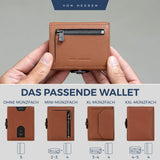 Airtag Slim Wallet mit RFID-Schutz, 5 Kartenfächer und Mini-Münzfach