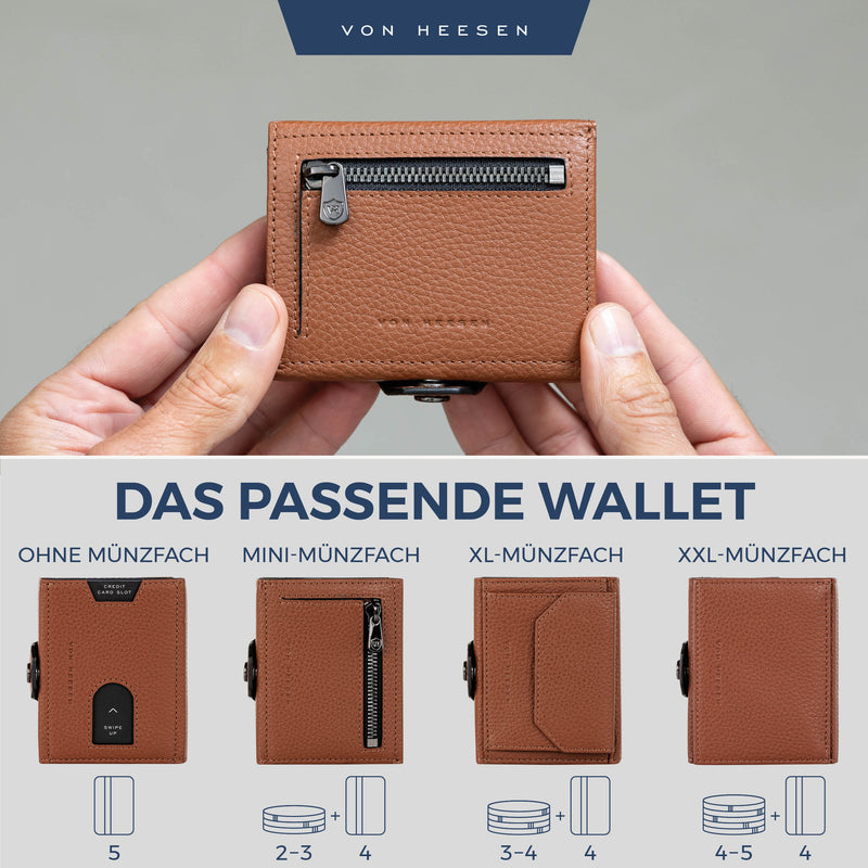 Airtag Slim Wallet mit RFID-Schutz, 5 Kartenfächer und Mini-Münzfach