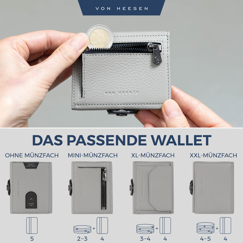Airtag Slim Wallet mit RFID-Schutz, 5 Kartenfächer und Mini-Münzfach