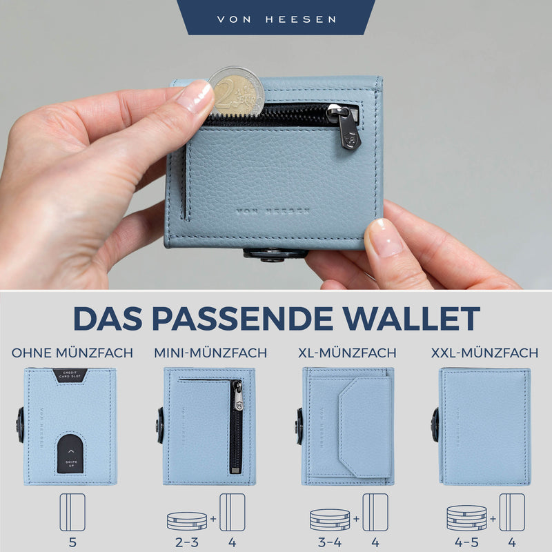 Airtag Slim Wallet mit RFID-Schutz, 5 Kartenfächer und Mini-Münzfach