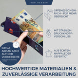 Airtag Slim Wallet mit RFID-Schutz, 5 Kartenfächer und XXL-Münzfach