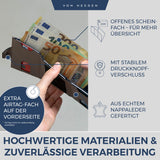 Airtag Slim Wallet mit RFID-Schutz, 5 Kartenfächer und XXL-Münzfach