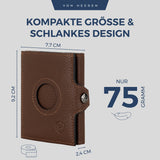 Airtag Slim Wallet mit RFID-Schutz, 5 Kartenfächer und XXL-Münzfach