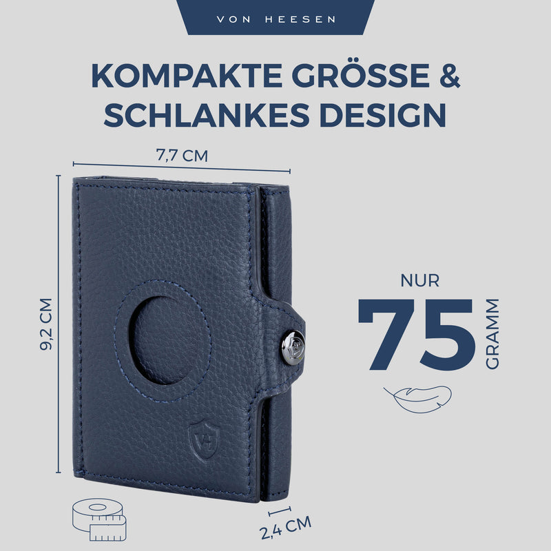Airtag Slim Wallet mit RFID-Schutz, 5 Kartenfächer und XXL-Münzfach