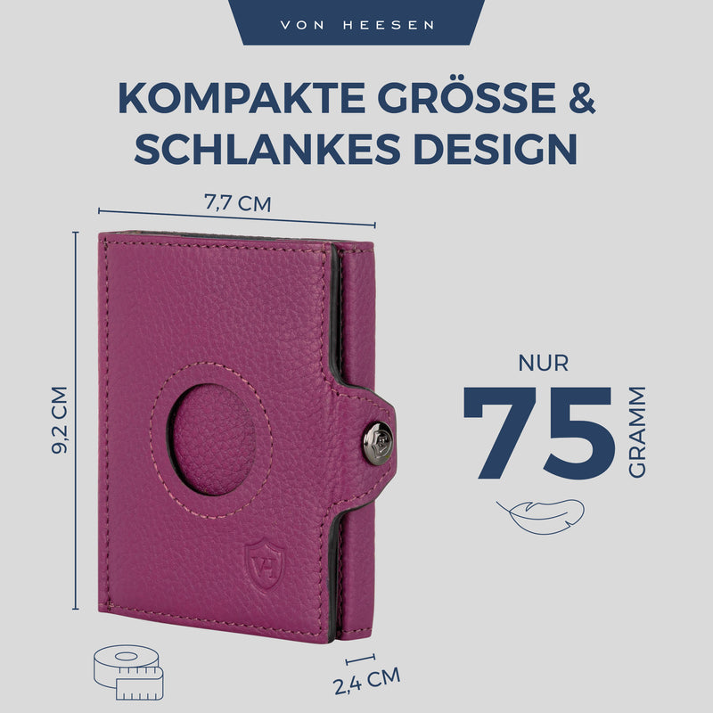 Airtag Slim Wallet mit RFID-Schutz, 5 Kartenfächer und XXL-Münzfach