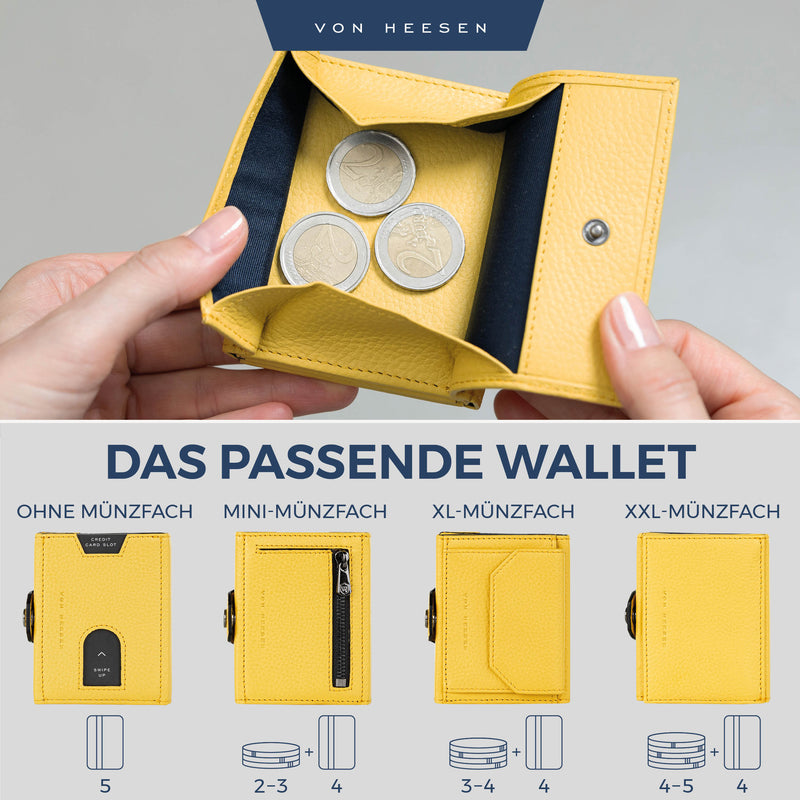 Airtag Slim Wallet mit RFID-Schutz, 5 Kartenfächer und XXL-Münzfach