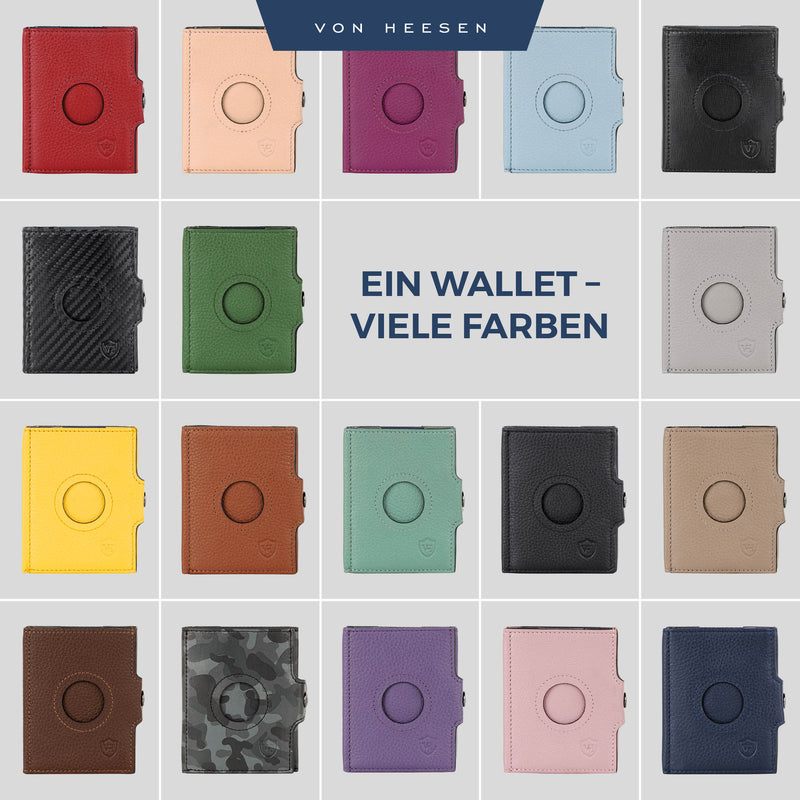 Airtag Slim Wallet mit RFID-Schutz, 5 Kartenfächer und XXL-Münzfach
