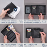 Geldbörse mit RFID-Schutz & 11 Kartenfächer (Carbon)