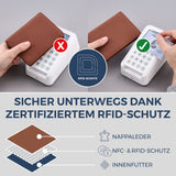 Geldbörse mit RFID-Schutz & 11 Kartenfächer (Genarbt)