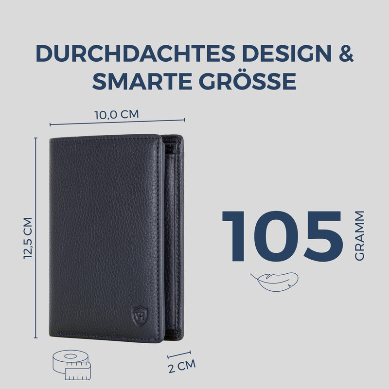 Geldbörse mit RFID-Schutz & 11 Kartenfächer (Genarbt)