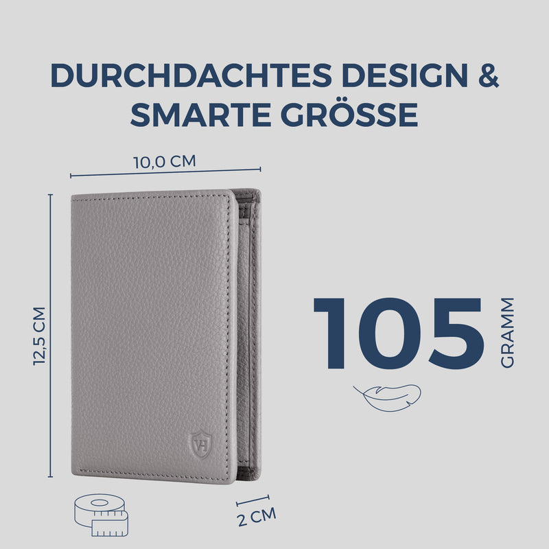 Geldbörse mit RFID-Schutz & 11 Kartenfächer (Genarbt)