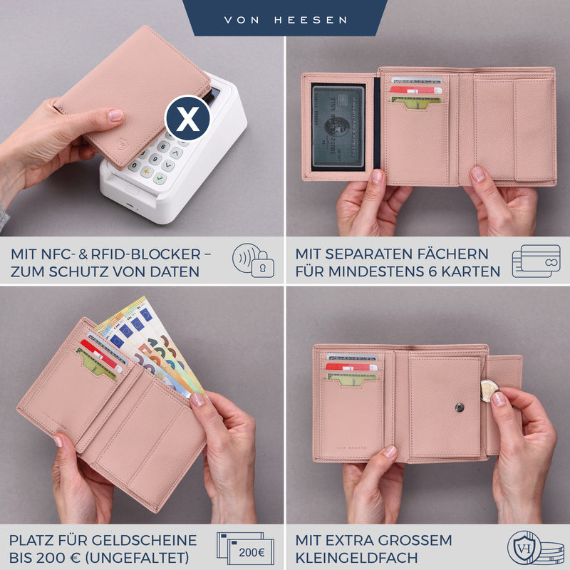 Geldbörse mit RFID-Schutz & 11 Kartenfächer (Genarbt)