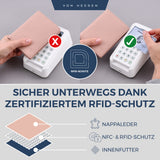 Geldbörse mit RFID-Schutz & 11 Kartenfächer (Genarbt)