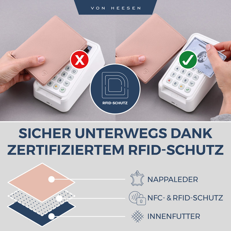 Geldbörse mit RFID-Schutz & 11 Kartenfächer (Genarbt)