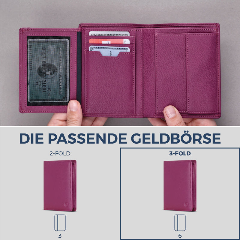 Geldbörse mit RFID-Schutz & 11 Kartenfächer (Genarbt)