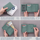 Geldbörse mit RFID-Schutz & 11 Kartenfächer (Genarbt)