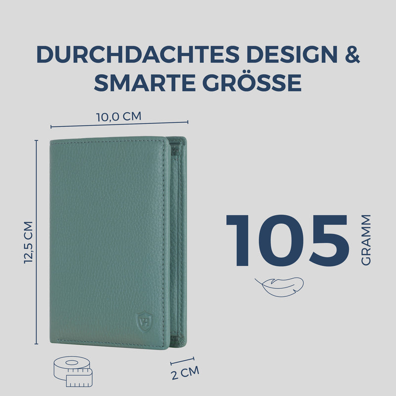 Geldbörse mit RFID-Schutz & 11 Kartenfächer (Genarbt)