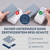 Geldbörse mit RFID-Schutz & 11 Kartenfächer (Genarbt)