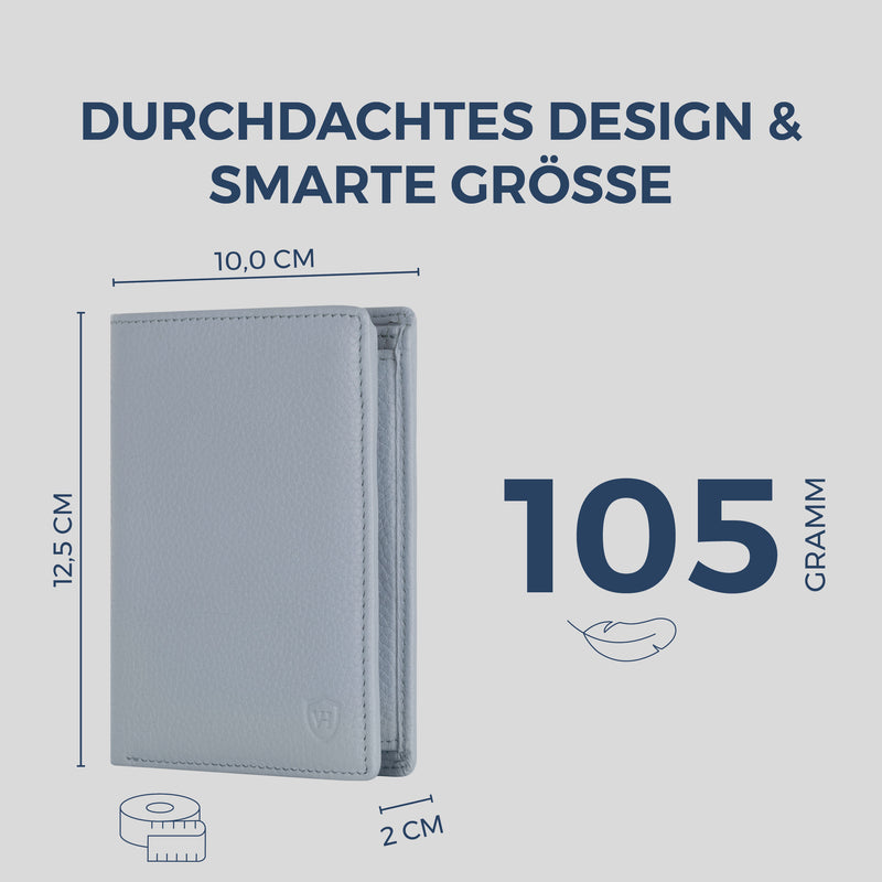 Geldbörse mit RFID-Schutz & 11 Kartenfächer (Genarbt)