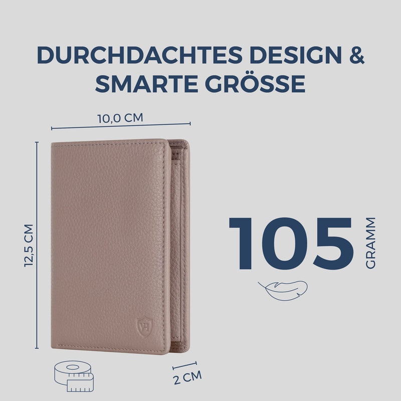 Geldbörse mit RFID-Schutz & 11 Kartenfächer (Genarbt)