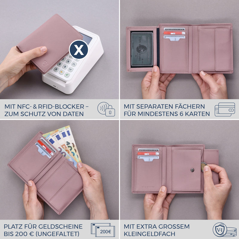 Geldbörse mit RFID-Schutz & 11 Kartenfächer (Genarbt)