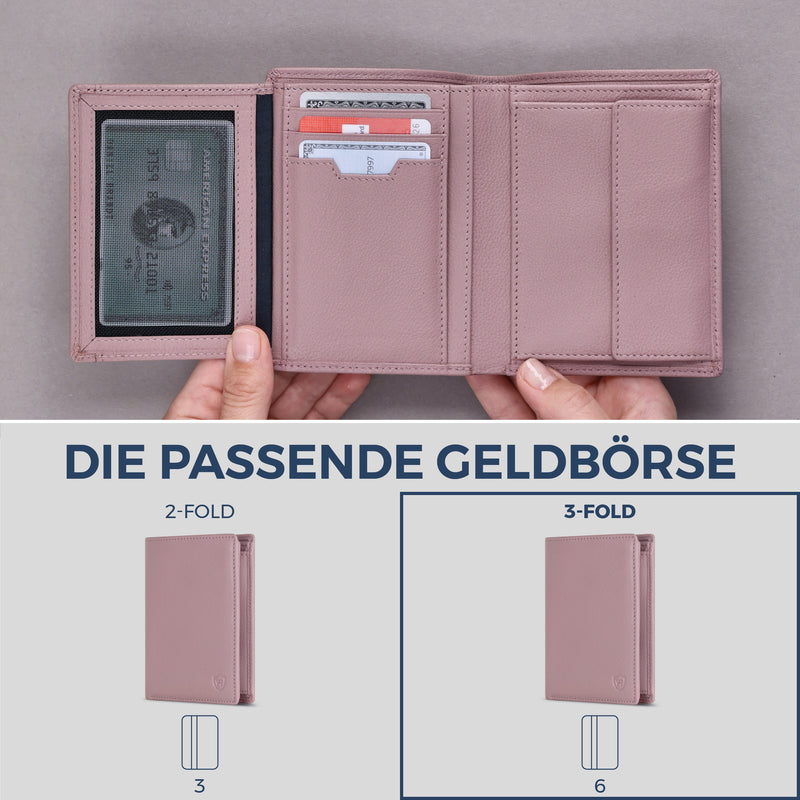 Geldbörse mit RFID-Schutz & 11 Kartenfächer (Genarbt)
