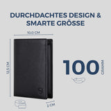 Geldbörse mit RFID-Schutz & 11 Kartenfächer (Saffiano)