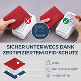 Geldbörse mit RFID-Schutz & 11 Kartenfächer (Saffiano)