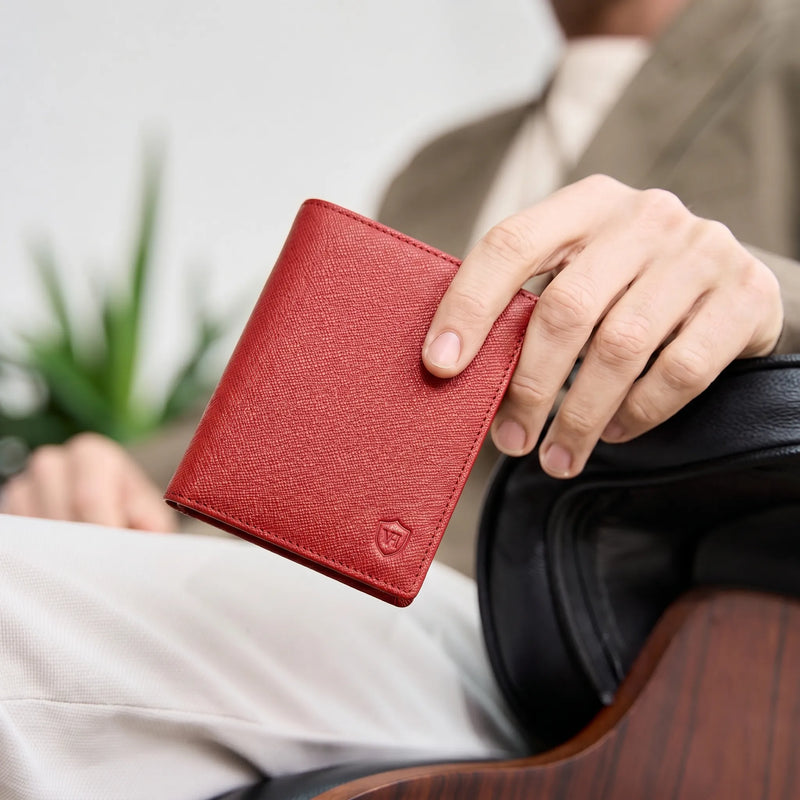 Geldbörse mit RFID-Schutz & 8 Kartenfächer (Saffiano)