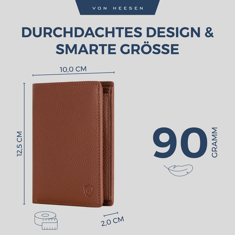 Geldbörse mit RFID-Schutz & 8 Kartenfächer (Genarbt)