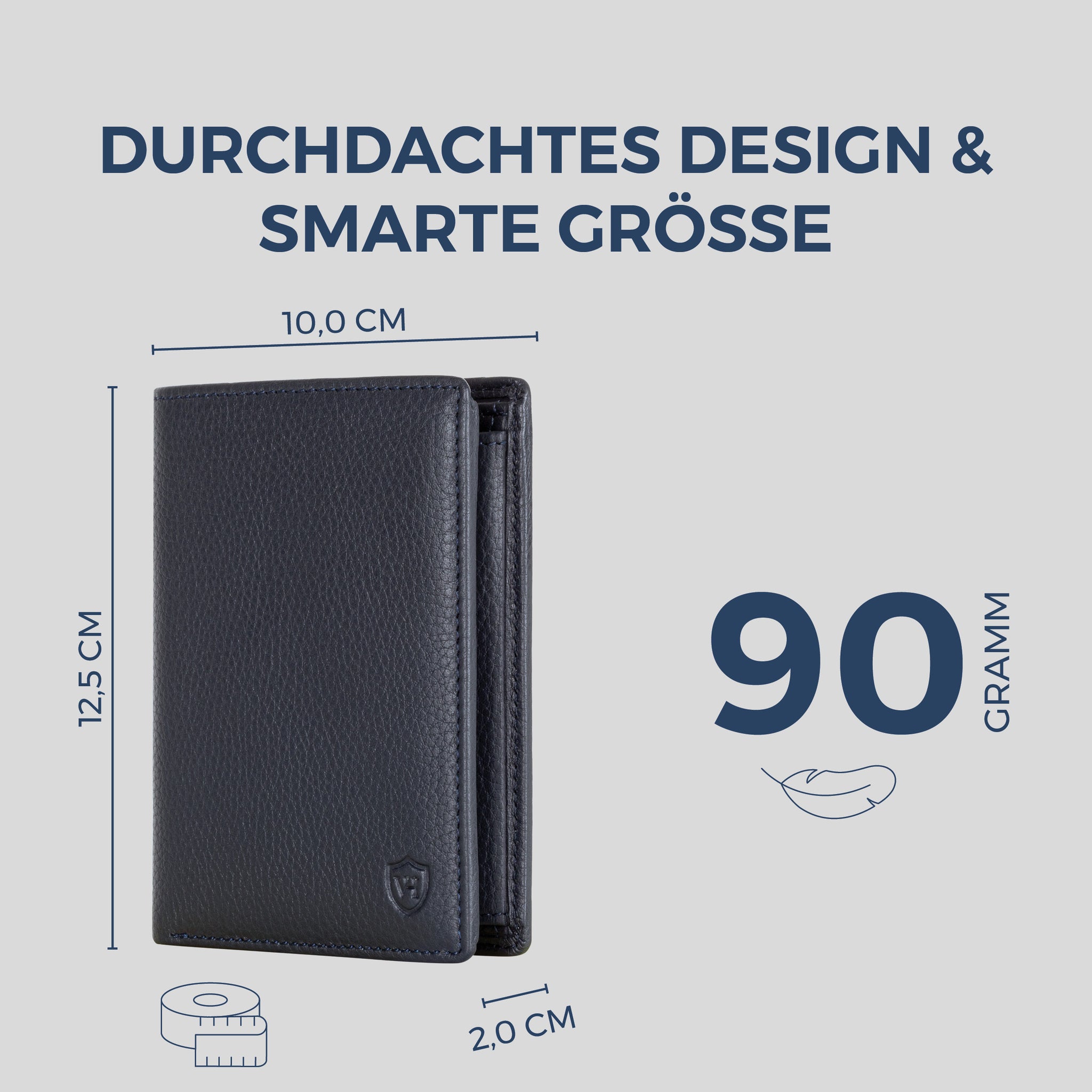 Geldbörse mit RFID-Schutz & 8 Kartenfächer (Genarbt)