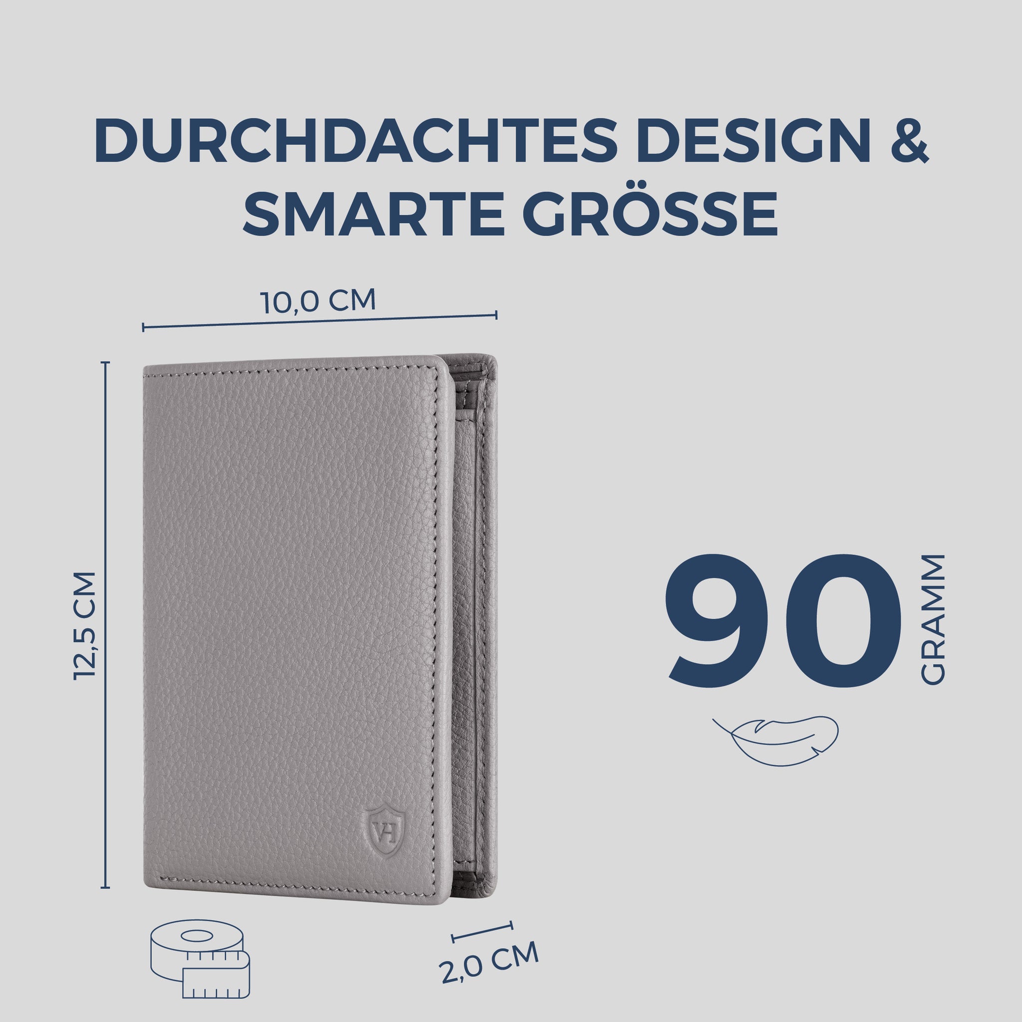 Geldbörse mit RFID-Schutz & 8 Kartenfächer (Genarbt)