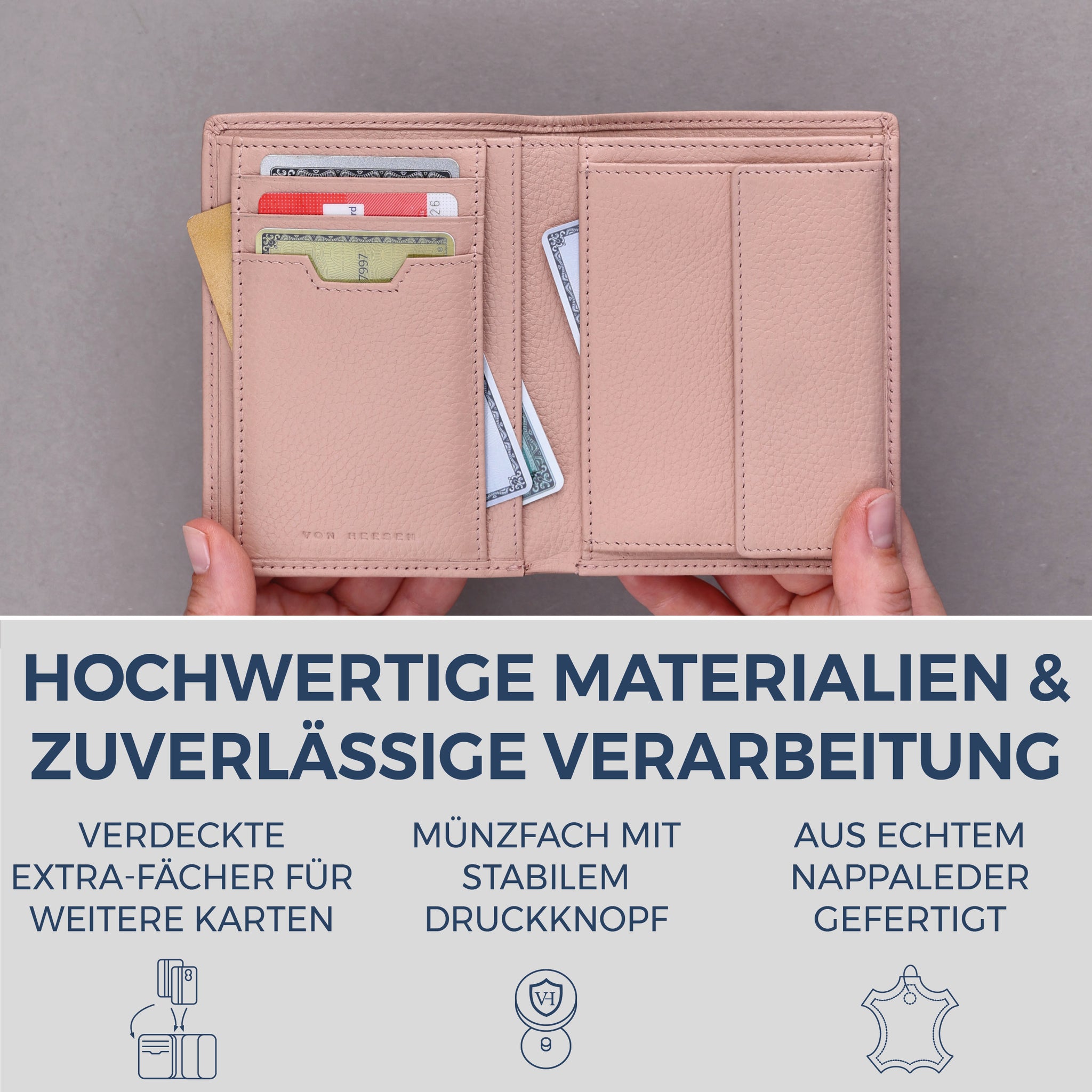 Geldbörse mit RFID-Schutz & 8 Kartenfächer (Genarbt)