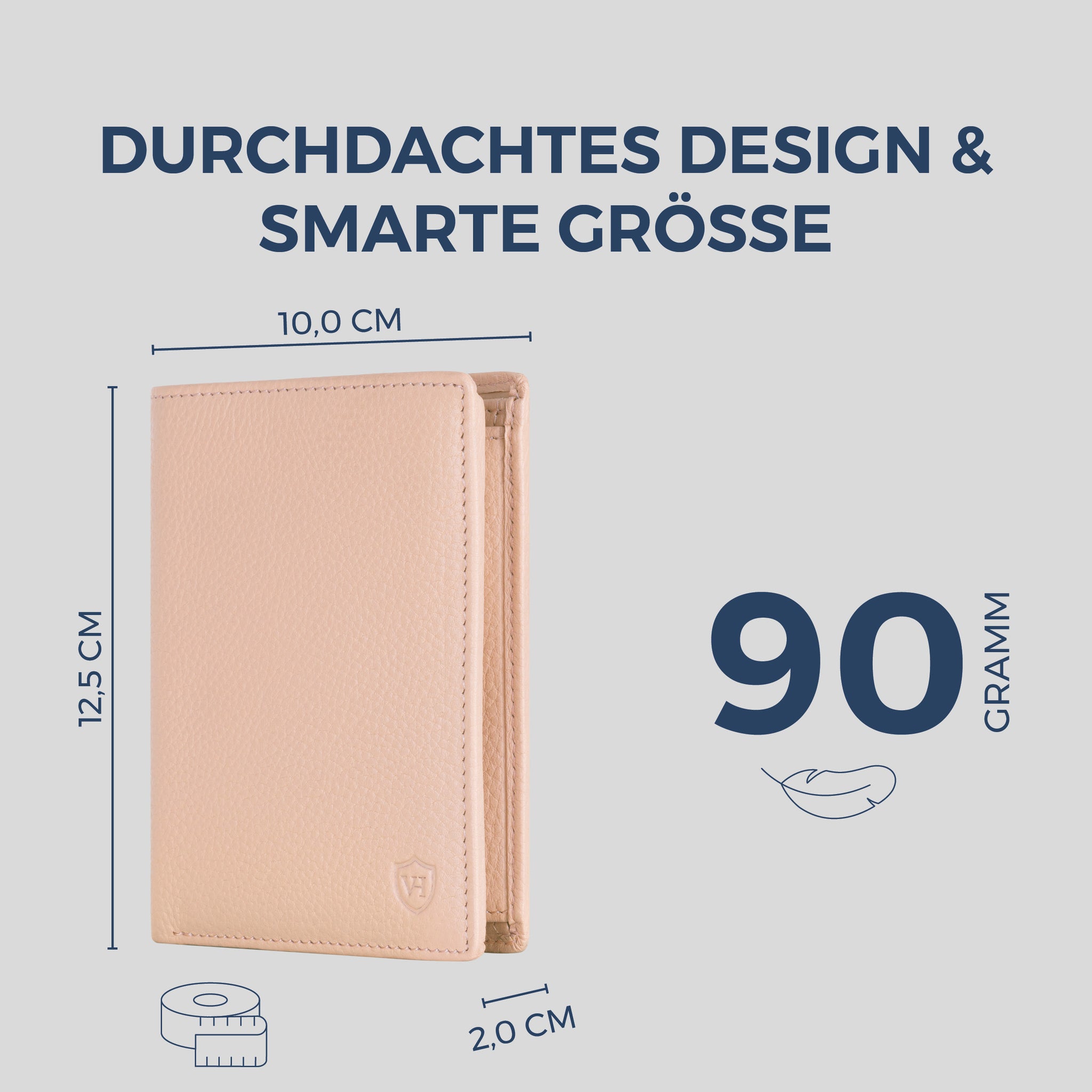 Geldbörse mit RFID-Schutz & 8 Kartenfächer (Genarbt)