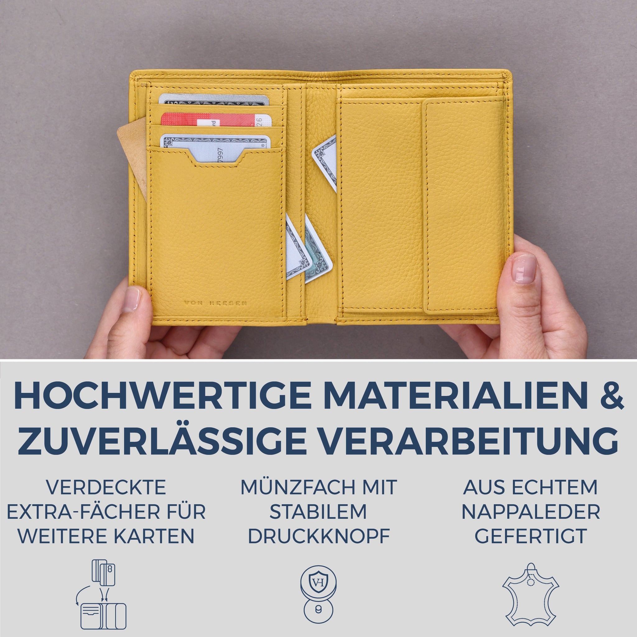 Geldbörse mit RFID-Schutz & 8 Kartenfächer (Genarbt)