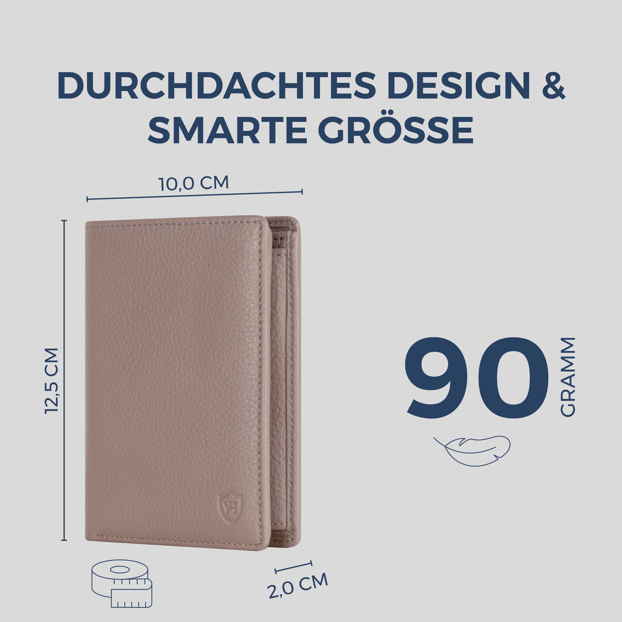 Geldbörse mit RFID-Schutz & 8 Kartenfächer (Genarbt)