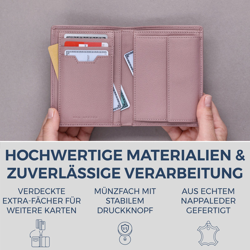 Geldbörse mit RFID-Schutz & 8 Kartenfächer (Genarbt)