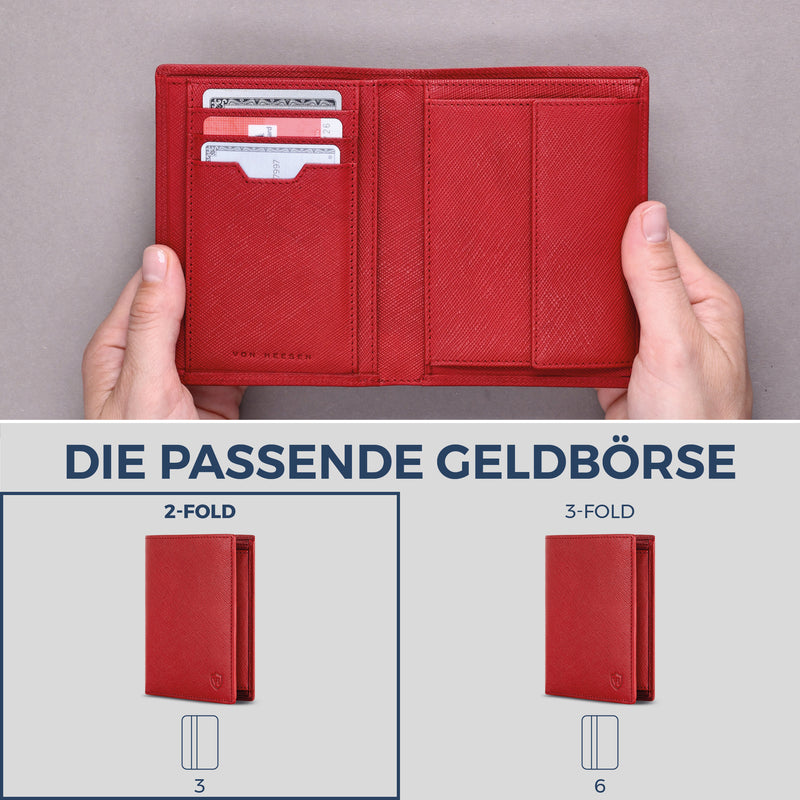 Geldbörse mit RFID-Schutz & 8 Kartenfächer (Saffiano)