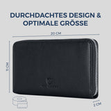 Geldbörse mit RFID-Schutz & 1 Hauptfach (Genarbt)