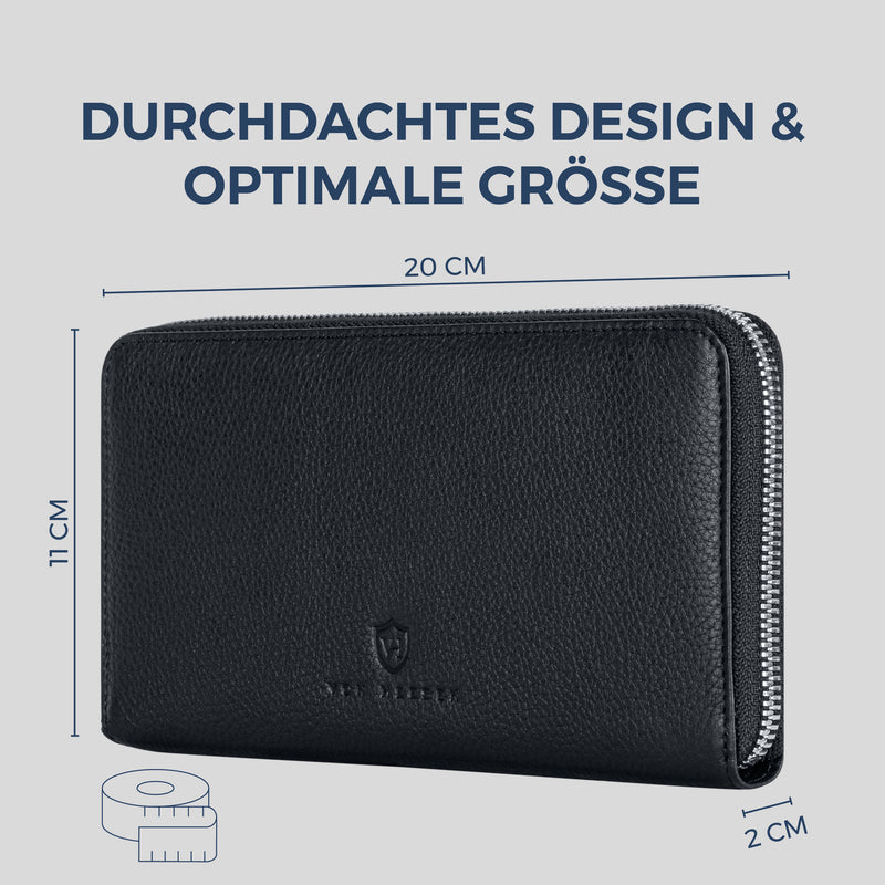 Geldbörse mit RFID-Schutz & 1 Hauptfach (Genarbt)