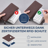 Geldbörse mit RFID-Schutz & 1 Hauptfach (Genarbt)