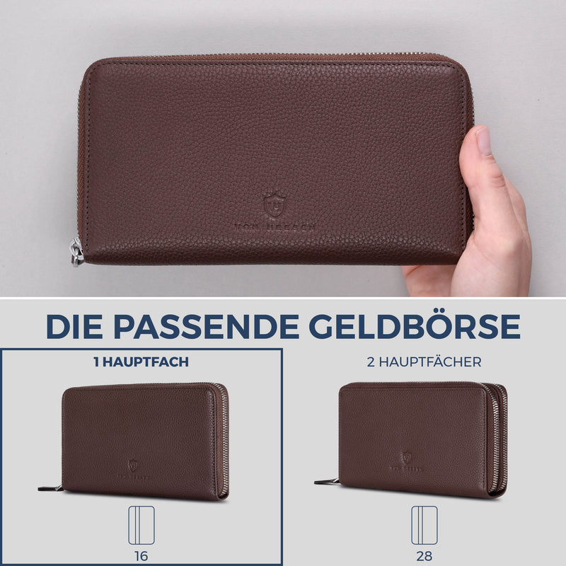 Geldbörse mit RFID-Schutz & 1 Hauptfach (Genarbt)
